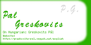 pal greskovits business card